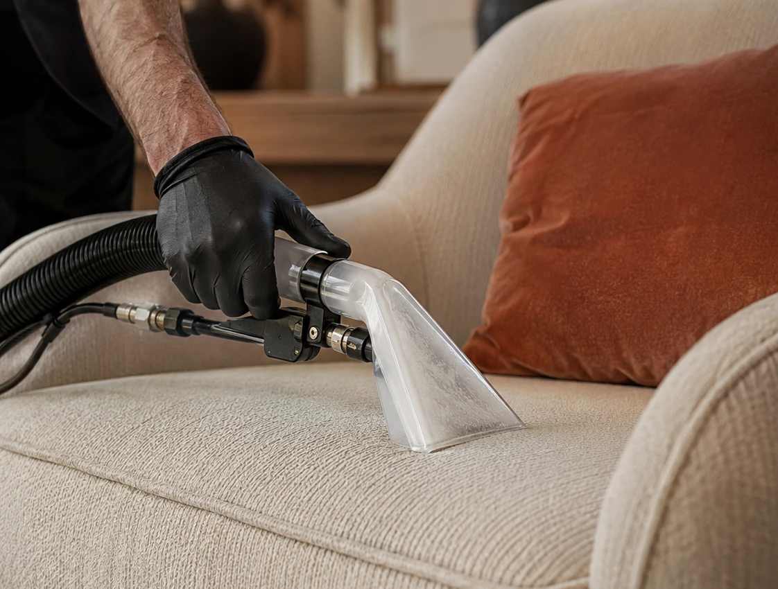 Nettoyage par injection-extraction d’un fauteuil en tissu