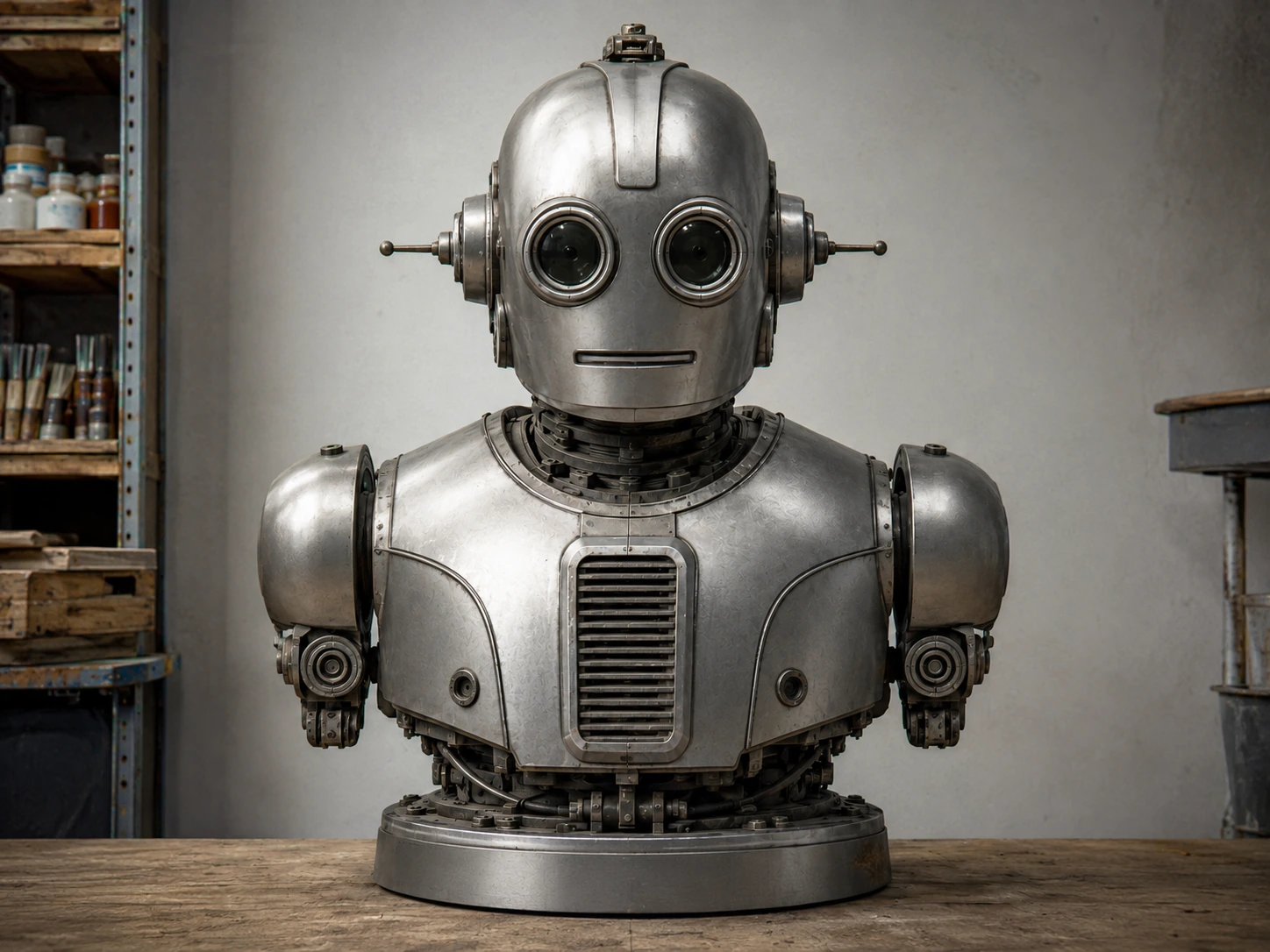 Objet de collection en métal après nettoyage et restauration